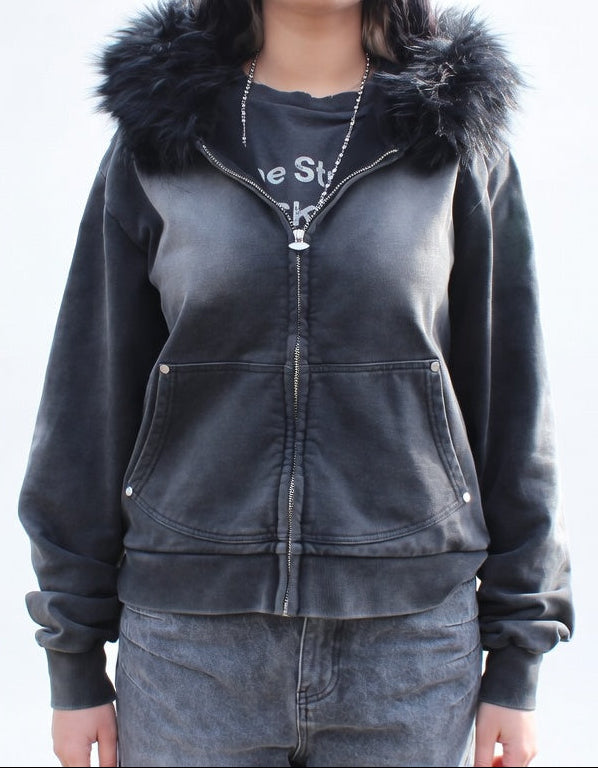 Fractured Zipper - washed Black
