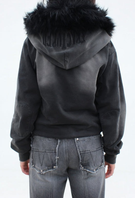 Fractured Zipper - washed Black